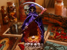 Load image into Gallery viewer, La Morada - Purple Santa Muerte (Open Cape)
