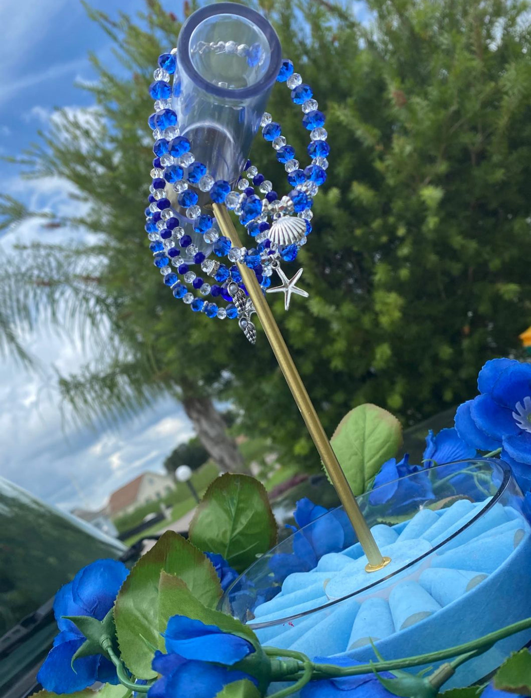 Yemayá Ide – Blue & White Beaded Santería Bracelet (Blessed by a Santera)
